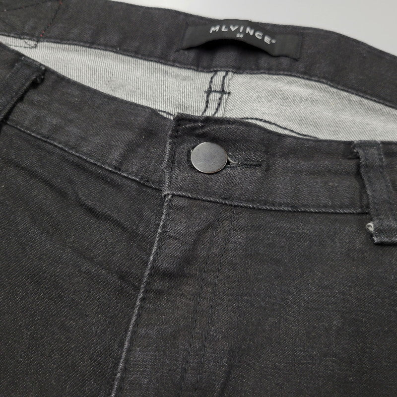 【中古品】【メンズ】 MLVINCE メルヴィンス ZIPFLY STRETCH DENIM PANTS ジップフライ ストレッチ デニムパンツ 153-260508-as-03-izu サイズ：34 カラー：ブラック 万代Net店