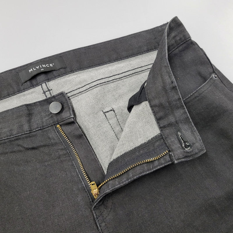 【中古品】【メンズ】 MLVINCE メルヴィンス ZIPFLY STRETCH DENIM PANTS ジップフライ ストレッチ デニムパンツ 153-260508-as-03-izu サイズ：34 カラー：ブラック 万代Net店