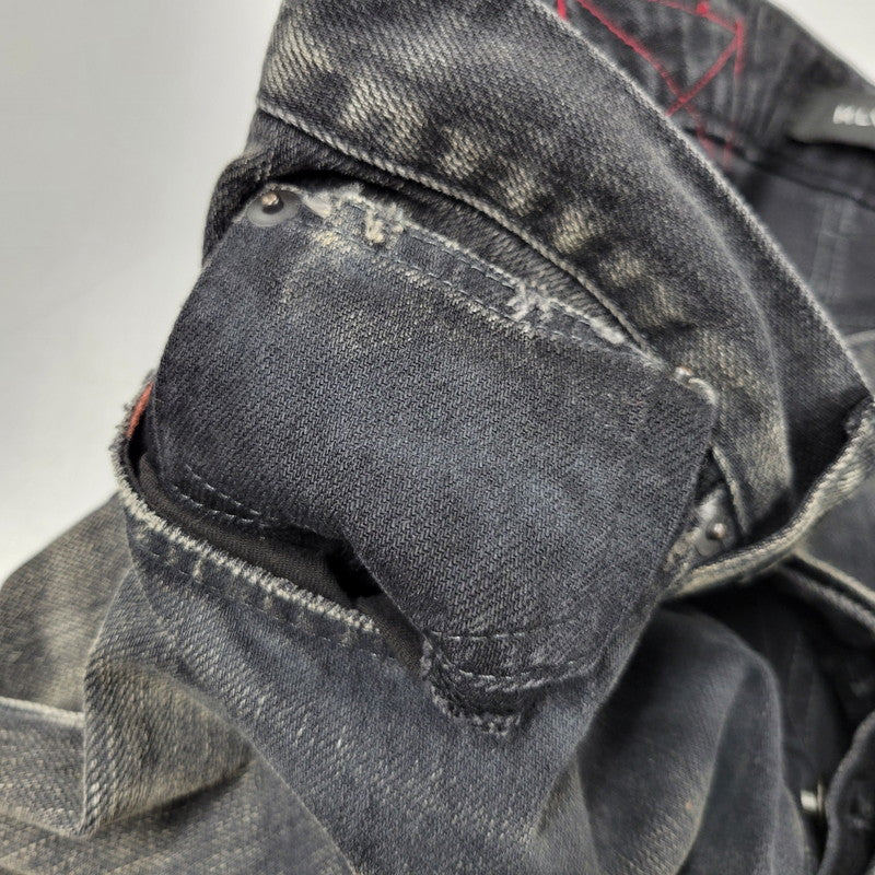 【中古品】【メンズ】 MLVINCE メルヴィンス BUTTONFLY SKINNY DENIM PANTS ボタンフライ スキニーデニムパンツ ジーンズ 153-260508-as-02-izu サイズ：34 カラー：ブラック 万代Net店