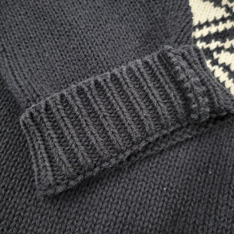【中古品】【メンズ】 ASKYURSELF アスクユアセルフ CHUNKY BANNED KNIT CARDIGAN チャンキー バーンド ニット カーディガン トップス 長袖 142-260509-cs-15-izu サイズ：XL カラー：ブラック 万代Net店