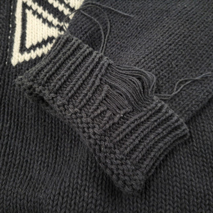 【中古品】【メンズ】 ASKYURSELF アスクユアセルフ CHUNKY BANNED KNIT CARDIGAN チャンキー バーンド ニット カーディガン トップス 長袖 142-260509-cs-15-izu サイズ：XL カラー：ブラック 万代Net店