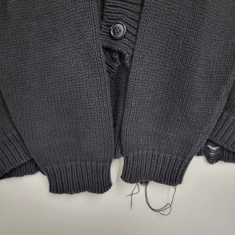 【中古品】【メンズ】 ASKYURSELF アスクユアセルフ CHUNKY BANNED KNIT CARDIGAN チャンキー バーンド ニット カーディガン トップス 長袖 142-260509-cs-15-izu サイズ：XL カラー：ブラック 万代Net店