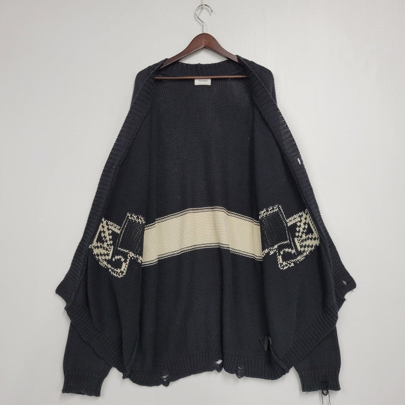 【中古品】【メンズ】 ASKYURSELF アスクユアセルフ CHUNKY BANNED KNIT CARDIGAN チャンキー バーンド ニット カーディガン トップス 長袖 142-260509-cs-15-izu サイズ：XL カラー：ブラック 万代Net店