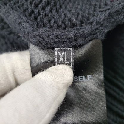 【中古品】【メンズ】 ASKYURSELF アスクユアセルフ CHUNKY BANNED KNIT CARDIGAN チャンキー バーンド ニット カーディガン トップス 長袖 142-260509-cs-15-izu サイズ：XL カラー：ブラック 万代Net店