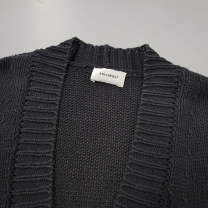 【中古品】【メンズ】 ASKYURSELF アスクユアセルフ CHUNKY BANNED KNIT CARDIGAN チャンキー バーンド ニット カーディガン トップス 長袖 142-260509-cs-15-izu サイズ：XL カラー：ブラック 万代Net店