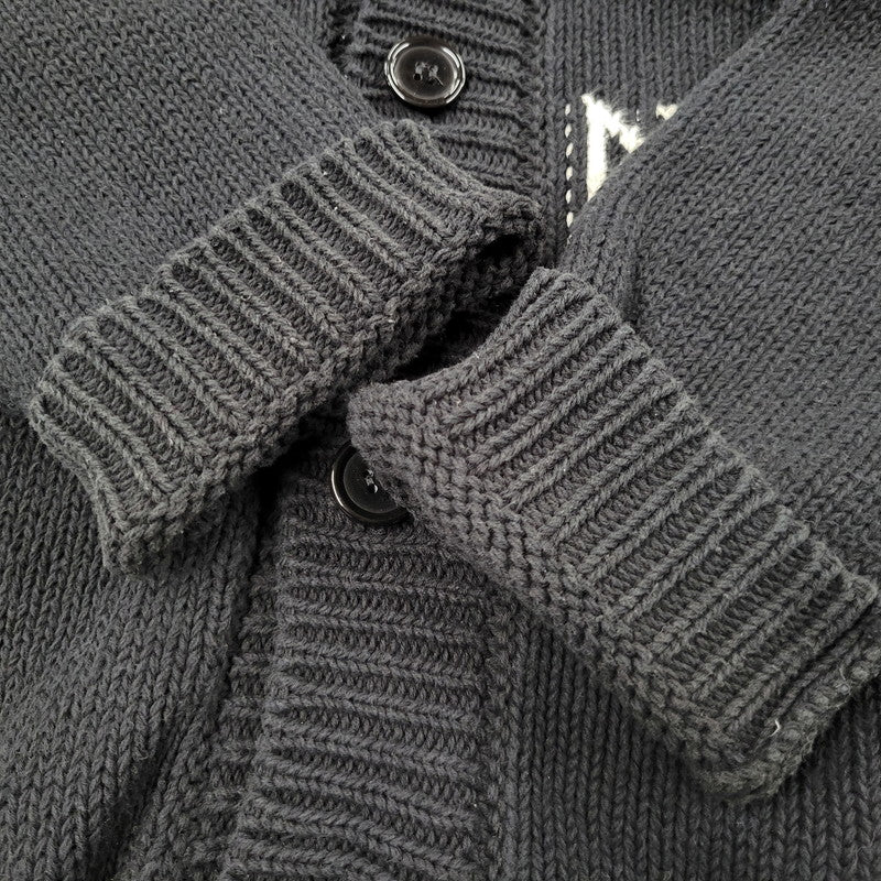 【中古品】【メンズ】 ASKYURSELF アスクユアセルフ CHUNKY BANNED KNIT CARDIGAN チャンキー バーンド ニット カーディガン トップス 長袖 142-260509-cs-15-izu サイズ：XL カラー：ブラック 万代Net店