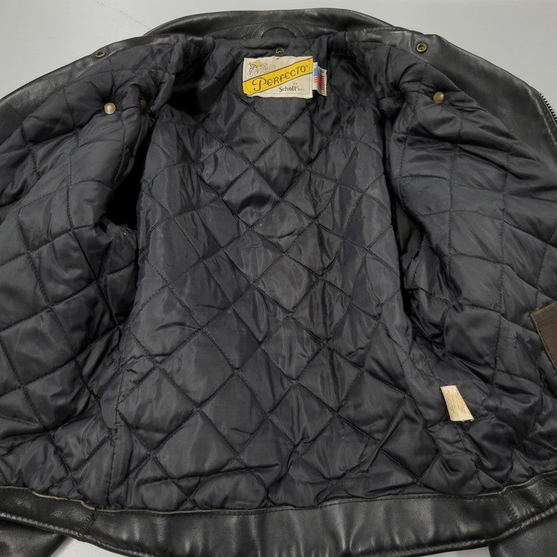 【現状渡し品】【メンズ】 SCHOTT ショット PERFECTO USA製 DOUBLE RIDERS JACKET パーフェクト ダブル ライダース ジャケット アウター 145-260509-cs-14-izu サイズ：38 カラー：ブラック 万代Net店