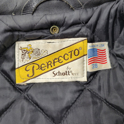 【現状渡し品】【メンズ】 SCHOTT ショット PERFECTO USA製 DOUBLE RIDERS JACKET パーフェクト ダブル ライダース ジャケット アウター 145-260509-cs-14-izu サイズ：38 カラー：ブラック 万代Net店