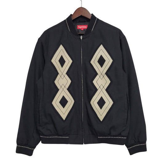 【中古品】【メンズ】 SUPREME シュプリーム 18AW DIAMOND RAYON BOMBER JACKET ダイアモンド レーヨン ボンバー ジャケット アウター 149-260509-cs-23-izu サイズ：S カラー：ブラック 万代Net店