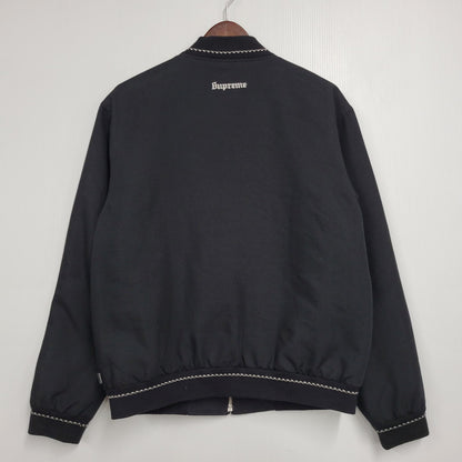 【中古品】【メンズ】 SUPREME シュプリーム 18AW DIAMOND RAYON BOMBER JACKET ダイアモンド レーヨン ボンバー ジャケット アウター 149-260509-cs-23-izu サイズ：S カラー：ブラック 万代Net店
