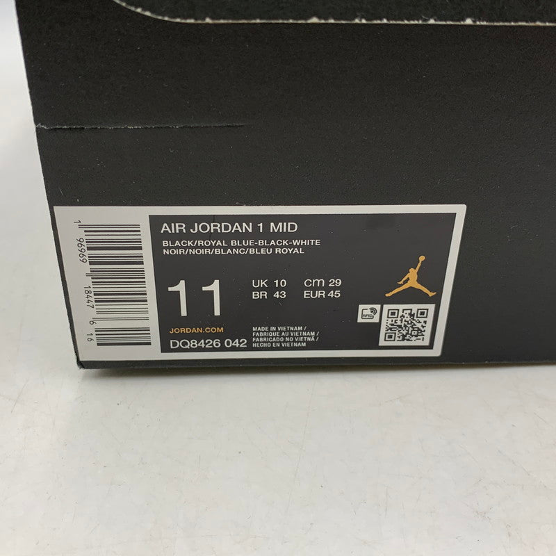 【中古美品】【メンズ】 NIKE ナイキ AIR JORDAN 1 MID DQ8426-042 エア ジョーダン 1 ミッド スニーカー シューズ 靴 160-260511-as-03-izu サイズ：29cm カラー：BLACK/ROYAL BLUE-BLACK-WHITE 万代Net店
