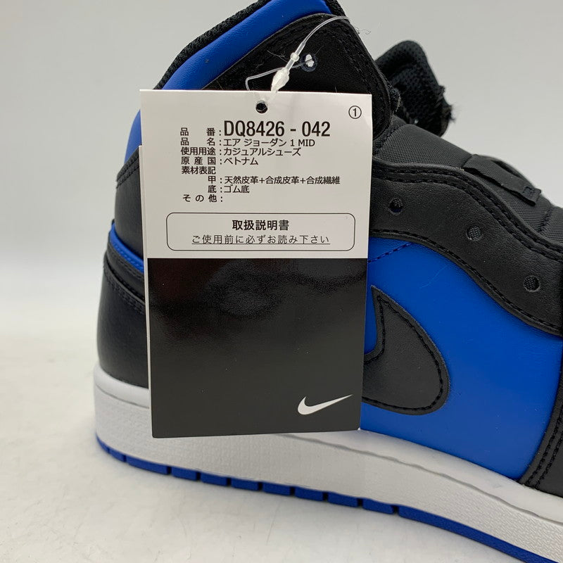 【中古美品】【メンズ】 NIKE ナイキ AIR JORDAN 1 MID DQ8426-042 エア ジョーダン 1 ミッド スニーカー シューズ 靴 160-260511-as-03-izu サイズ：29cm カラー：BLACK/ROYAL BLUE-BLACK-WHITE 万代Net店