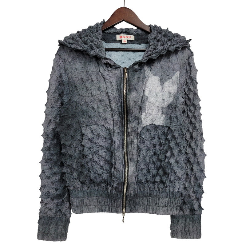 【中古品】【メンズ】 MASU エムエーエスユー SPIKY ZIP HOODIE FADED MPFW-BL0724 ジップパーカー フーディ 141-260509-as-12-izu サイズ：46 カラー：グレー系 万代Net店