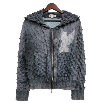 【中古品】【メンズ】 MASU エムエーエスユー SPIKY ZIP HOODIE FADED MPFW-BL0724 ジップパーカー フーディ 141-260509-as-12-izu サイズ：46 カラー：グレー系 万代Net店