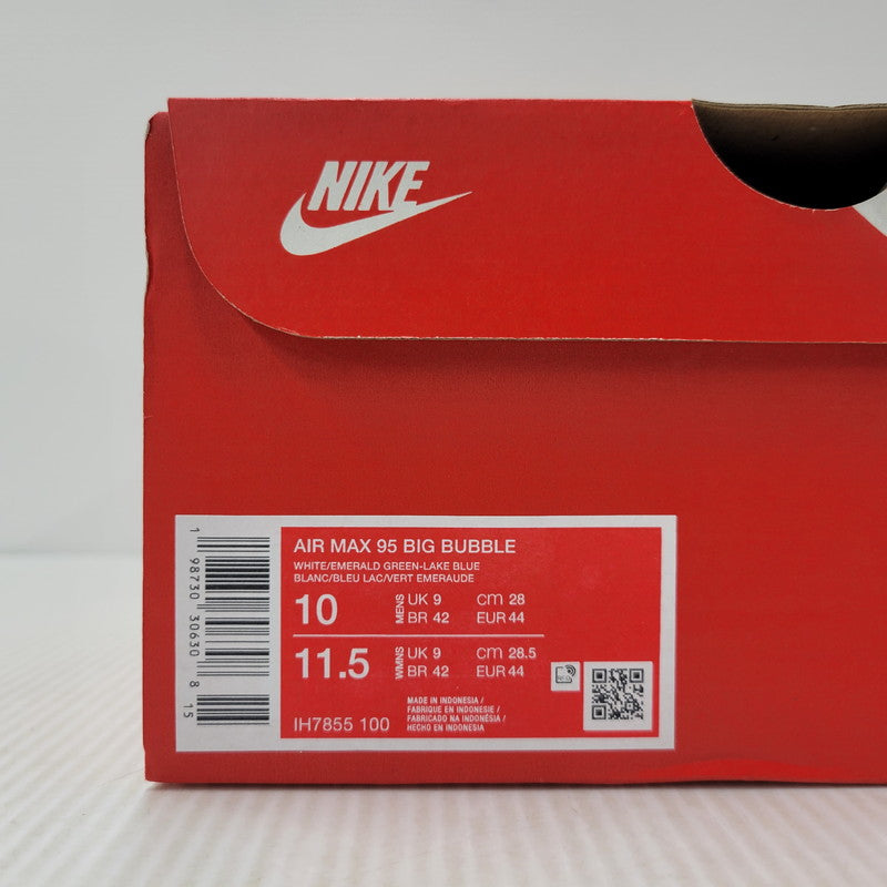 【中古美品】【メンズ】 NIKE ナイキ AIR MAX 95 BIG BUBBLE IH7855-100 エア マックス 95 ビッグバブル スニーカー 靴 160-260509-as-21-izu サイズ：28cm カラー：WHITE/EMERALD GREEN-LAKE BLUE 万代Net店
