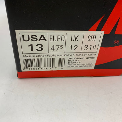 【中古品】【メンズ】 NIKE ナイキ AIR JORDAN 1 RETRO HIGH OG 555088-104 エアジョーダン1 レトロ ハイ OG スニーカー シューズ 靴 160-260511-as-05-izu サイズ：31cm カラー：WHITE/BLACK-WOLF GREY 万代Net店