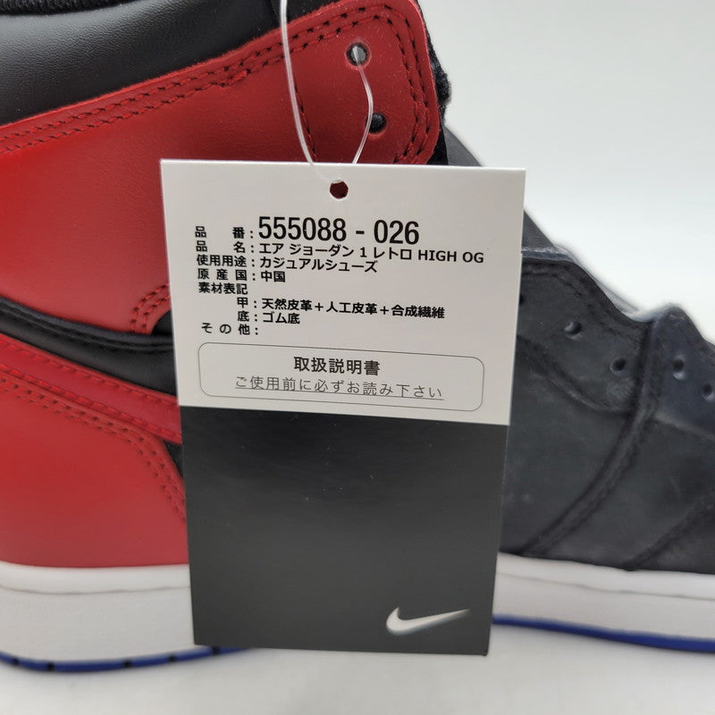 【中古美品】【メンズ】 NIKE ナイキ 555088-026 AIR JORDAN エア ジョーダン 1 RETRO HIGH レトロ ハイ TOP 3 スニーカー シューズ 靴 160-260508-ya-09-izu サイズ：27.5cm カラー：Black / Varsity Red / Varsity Royal 万代Net店
