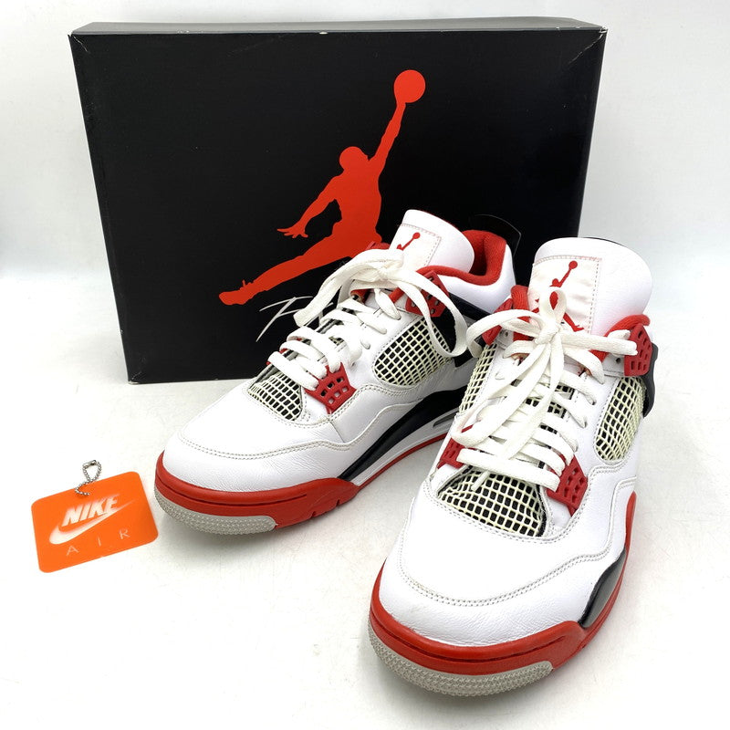 【中古品】【メンズ】 NIKE ナイキ AIR JORDAN 4 RETRO DC7770-160 エア ジョーダン 4 レトロ スニーカー シューズ 靴 160-260511-as-25-izu サイズ：28.5cm カラー：WHITE/FIRE RED-BLACK-TECH GREY 万代Net店