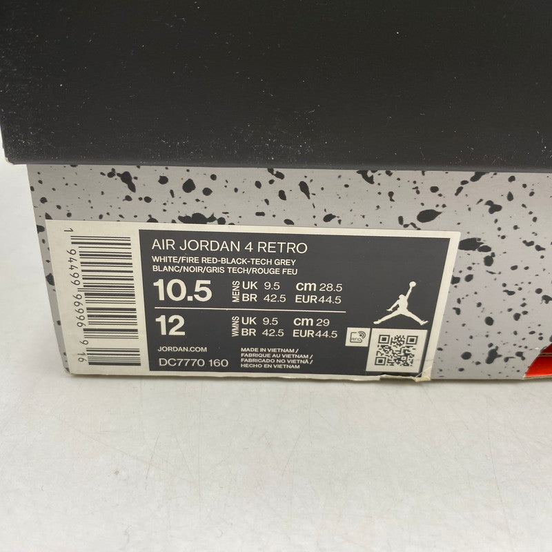 【中古品】【メンズ】 NIKE ナイキ AIR JORDAN 4 RETRO DC7770-160 エア ジョーダン 4 レトロ スニーカー シューズ 靴 160-260511-as-25-izu サイズ：28.5cm カラー：WHITE/FIRE RED-BLACK-TECH GREY 万代Net店