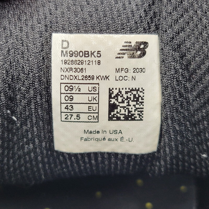 【中古品】【メンズ】 NEW BALANCE ニューバランス M990BK5 スニーカー 靴 162-260508-kh-06-izu サイズ：27.5 カラー：ブラック 万代Net店