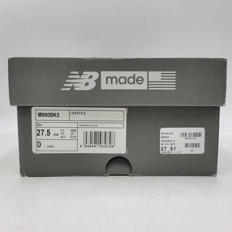 【中古品】【メンズ】 NEW BALANCE ニューバランス M990BK5 スニーカー 靴 162-260508-kh-06-izu サイズ：27.5 カラー：ブラック 万代Net店