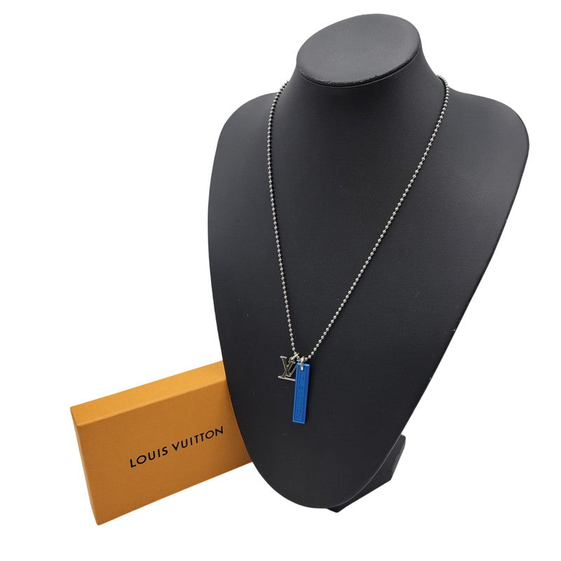 【中古品】【メンズ/レディース】 LOUIS VUITTON ルイ・ヴィトン MP2223 コリエ・LVサテライト ネックレス 179-260508-kh-14-izu カラー：シルバー×ブルー 万代Net店