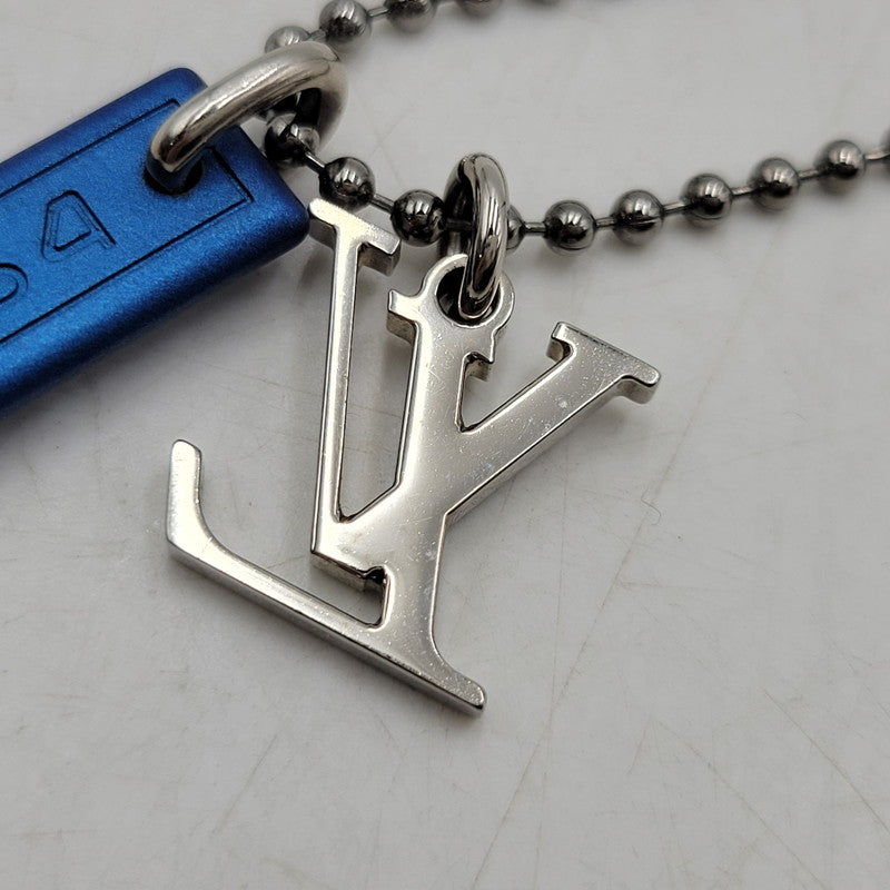 【中古品】【メンズ/レディース】 LOUIS VUITTON ルイ・ヴィトン MP2223 コリエ・LVサテライト ネックレス 179-260508-kh-14-izu カラー：シルバー×ブルー 万代Net店