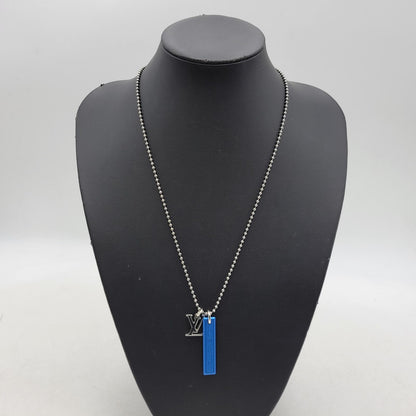 【中古品】【メンズ/レディース】 LOUIS VUITTON ルイ・ヴィトン MP2223 コリエ・LVサテライト ネックレス 179-260508-kh-14-izu カラー：シルバー×ブルー 万代Net店