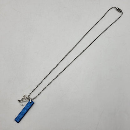 【中古品】【メンズ/レディース】 LOUIS VUITTON ルイ・ヴィトン MP2223 コリエ・LVサテライト ネックレス 179-260508-kh-14-izu カラー：シルバー×ブルー 万代Net店