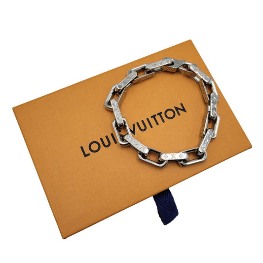 【中古品】【メンズ/レディース】 LOUIS VUITTON ルイ・ヴィトン M64224 コリエ・チェーン モノグラム ブレスレット 179-260508-kh-16-izu サイズ：L カラー：シルバー 万代Net店