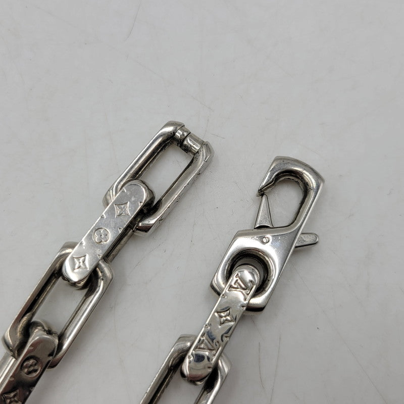 【中古品】【メンズ/レディース】 LOUIS VUITTON ルイ・ヴィトン M64224 コリエ・チェーン モノグラム ブレスレット 179-260508-kh-16-izu サイズ：L カラー：シルバー 万代Net店