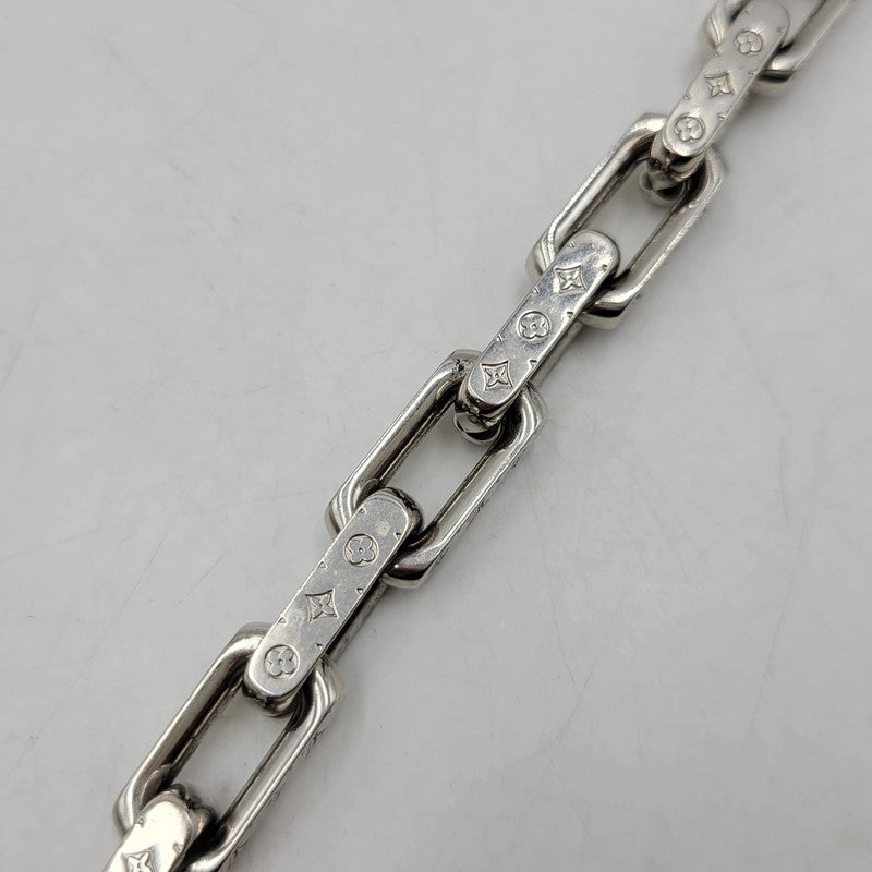 【中古品】【メンズ/レディース】 LOUIS VUITTON ルイ・ヴィトン M64224 コリエ・チェーン モノグラム ブレスレット 179-260508-kh-16-izu サイズ：L カラー：シルバー 万代Net店
