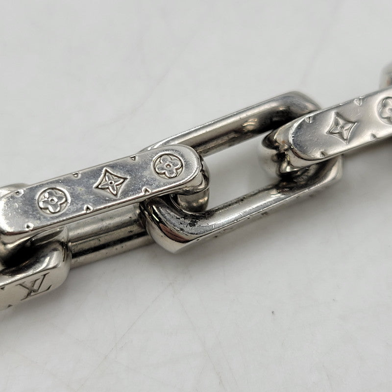 【中古品】【メンズ/レディース】 LOUIS VUITTON ルイ・ヴィトン M64224 コリエ・チェーン モノグラム ブレスレット 179-260508-kh-16-izu サイズ：L カラー：シルバー 万代Net店