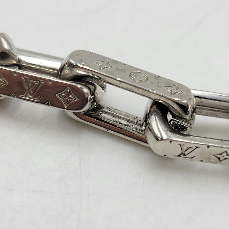 【中古品】【メンズ/レディース】 LOUIS VUITTON ルイ・ヴィトン M64224 コリエ・チェーン モノグラム ブレスレット 179-260508-kh-16-izu サイズ：L カラー：シルバー 万代Net店