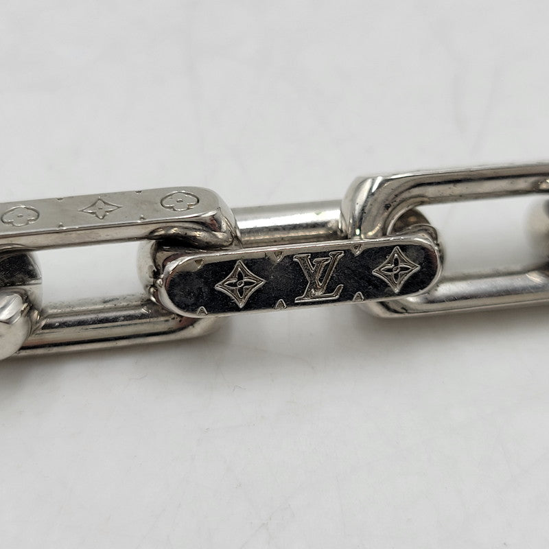 【中古品】【メンズ/レディース】 LOUIS VUITTON ルイ・ヴィトン M64224 コリエ・チェーン モノグラム ブレスレット 179-260508-kh-16-izu サイズ：L カラー：シルバー 万代Net店