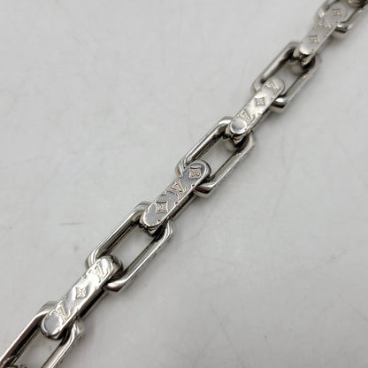 【中古品】【メンズ/レディース】 LOUIS VUITTON ルイ・ヴィトン M64224 コリエ・チェーン モノグラム ブレスレット 179-260508-kh-15-izu サイズ：L カラー：シルバー 万代Net店