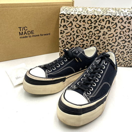 【中古品】【メンズ】 T/C MADE ティーシーメイド CANVAS SNEAKER LOW TM009 キャンバス スニーカー ロー シューズ 靴 162-260511-as-22-izu サイズ：43 カラー：ブラック×ホワイト 万代Net店