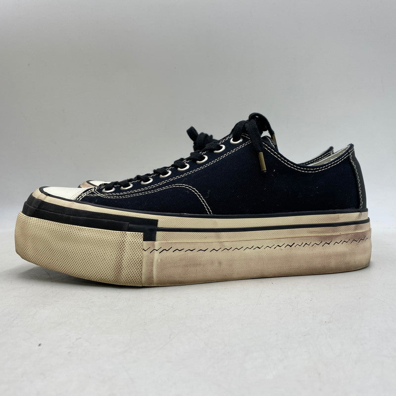 【中古品】【メンズ】 T/C MADE ティーシーメイド CANVAS SNEAKER LOW TM009 キャンバス スニーカー ロー シューズ 靴 162-260511-as-22-izu サイズ：43 カラー：ブラック×ホワイト 万代Net店