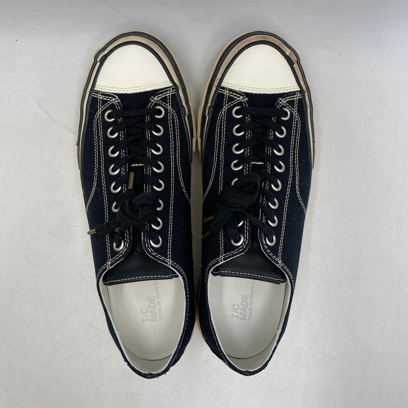 【中古品】【メンズ】 T/C MADE ティーシーメイド CANVAS SNEAKER LOW TM009 キャンバス スニーカー ロー シューズ 靴 162-260511-as-22-izu サイズ：43 カラー：ブラック×ホワイト 万代Net店
