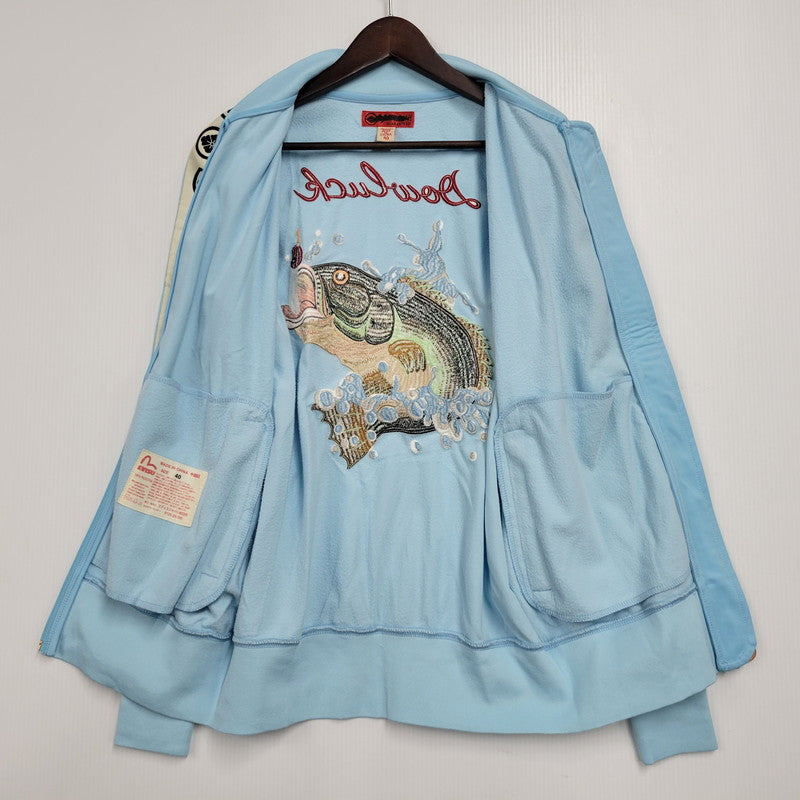 【中古品】【メンズ】 YAMANE ヤマネ 家紋×バス DOWLICK 刺繍 SIDE LINE TRACK JACKET サイドライン トラック ジャケット 145-260509-cs-18-izu サイズ：40 カラー：ライトブルー 万代Net店