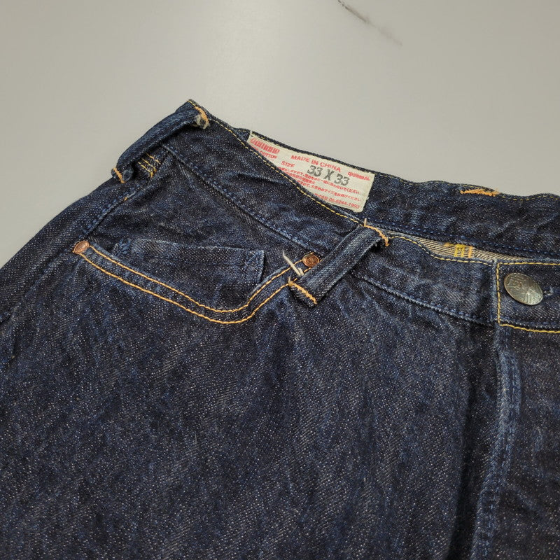 【中古品】【メンズ】 YAMANE ヤマネ PRINT DENIM PANTS G86RR LOT 1926 プリント デニムパンツ Wパンダ ジーンズ 156-260508-as-05-izu サイズ：33×33 カラー：インディゴ 万代Net店