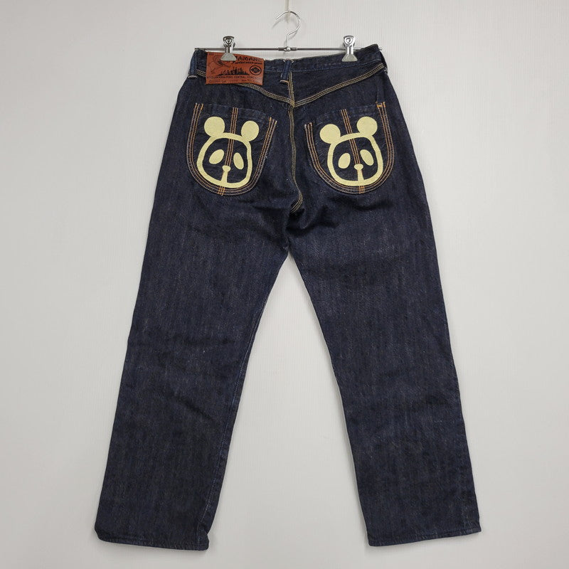 【中古品】【メンズ】 YAMANE ヤマネ PRINT DENIM PANTS G86RR LOT 1926 プリント デニムパンツ Wパンダ ジーンズ 156-260508-as-05-izu サイズ：33×33 カラー：インディゴ 万代Net店