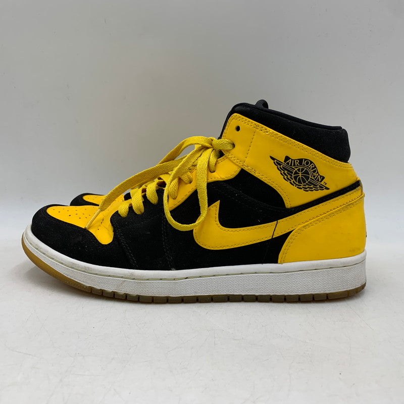 【中古品】【メンズ/レディース】 NIKE ナイキ 554724-035 AIR JORDAN エアジョーダン 1 RETRO MID レトロ ミッド NEW LOVE ニューラブ (2017) スニーカー シューズ 靴 160-260521-ya-03-izu サイズ：26cm カラー：Black / Varsity Maize / White 万代Net店
