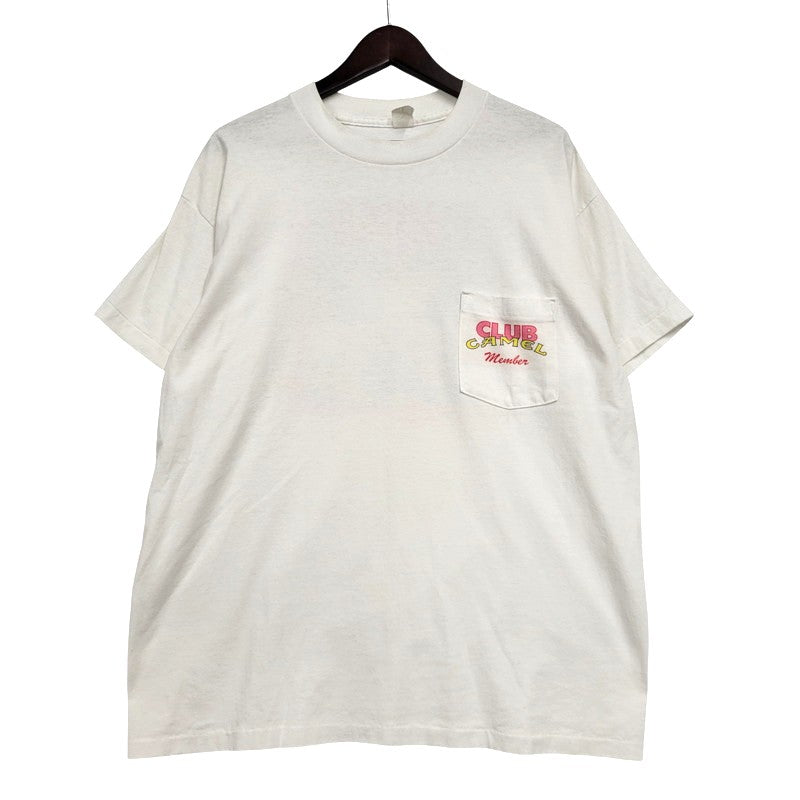 【中古品】【メンズ】 CAMEL キャメル 90S c1991 CLUB CAMEL WISH YOU WERE HERE POCKET SS TEE ポケット ショートスリーブ ティー トップス 半袖 146-260511-cs-20-izu カラー：ホワイト 万代Net店
