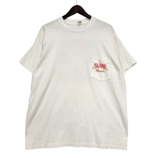 【中古品】【メンズ】 CAMEL キャメル 90S c1991 CLUB CAMEL WISH YOU WERE HERE POCKET SS TEE ポケット ショートスリーブ ティー トップス 半袖 146-260511-cs-20-izu カラー：ホワイト 万代Net店
