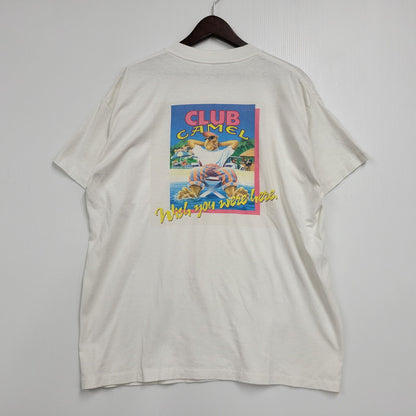 【中古品】【メンズ】 CAMEL キャメル 90S c1991 CLUB CAMEL WISH YOU WERE HERE POCKET SS TEE ポケット ショートスリーブ ティー トップス 半袖 146-260511-cs-20-izu カラー：ホワイト 万代Net店