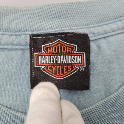 【中古品】【メンズ】 HARLEY DAVIDSON ハーレーダビッドソン JAMAICA MARLIN BIKE BACK PRINT S/S TEE バックプリント 半袖 Tシャツ 146-260522-ka-01-izu サイズ：2XL カラー：ライトブルー 万代Net店