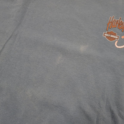 【中古品】【メンズ】 HARLEY DAVIDSON ハーレーダビッドソン JAMAICA MARLIN BIKE BACK PRINT S/S TEE バックプリント 半袖 Tシャツ 146-260522-ka-01-izu サイズ：2XL カラー：ライトブルー 万代Net店