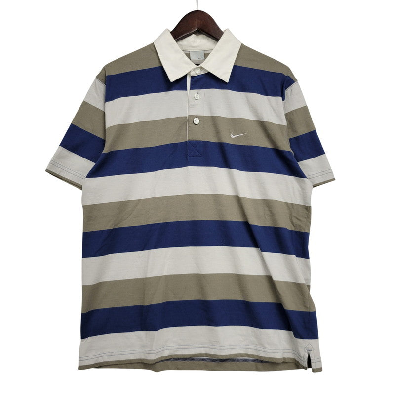 【中古品】【メンズ】 NIKE ナイキ BORDER S/S POLO SHIRT ボーダー 半袖 ポロシャツ 146-260801-as-23-izu サイズ：L カラー：マルチカラー 万代Net店