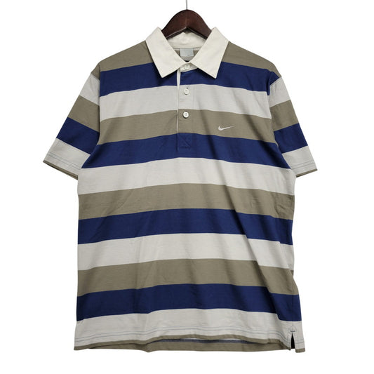 【中古品】【メンズ】 NIKE ナイキ BORDER S/S POLO SHIRT ボーダー 半袖 ポロシャツ 146-260801-as-23-izu サイズ：L カラー：マルチカラー 万代Net店